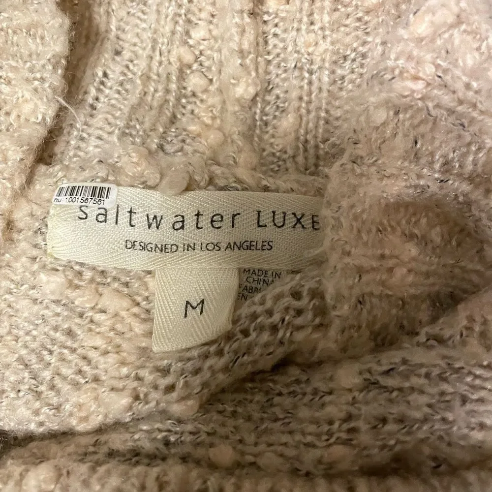 Salt water LUX/Anthro Cozy Knit Sweater with Fringe/boho